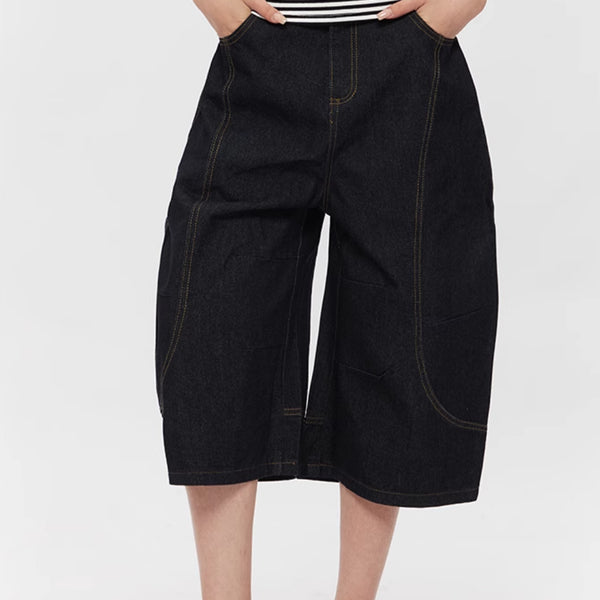 Shorts Vaqueros Sueltos Retro Lavado Vintage para Mujer