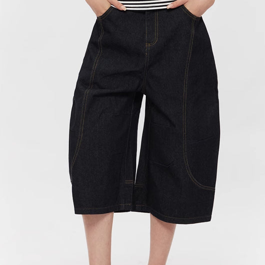 Shorts Vaqueros Sueltos Retro Lavado Vintage para Mujer