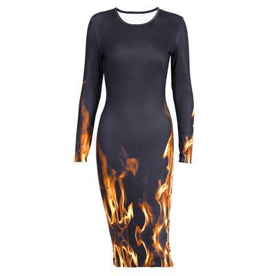 Mono Largo Estampado Flamas para Mujer - Diseño Moderno y Versátil - Image 8