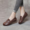 Zapatos de Cuero Retro con Suela Flexible para Mujer