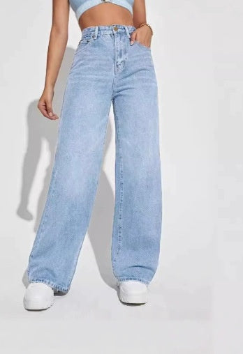 Jeans Sueltos Desteñidos Estilo Retro Casual Versátil - Image 6