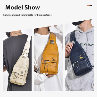 Bolsa de Pecho Retro para Hombre - Gran Capacidad Impermeable - Image 2