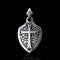 Collar Colgante Escudo Cruz Plata S925 - Estilo Gótico Minimalista