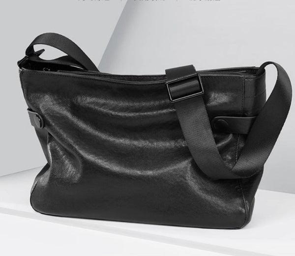Mochila Crossbody de Cuero Genuino para Hombre - Bolso de Piel Cowhide