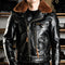 Chaqueta para Hombre con Cuello de Piel Desmontable y Cinturón Ajustable