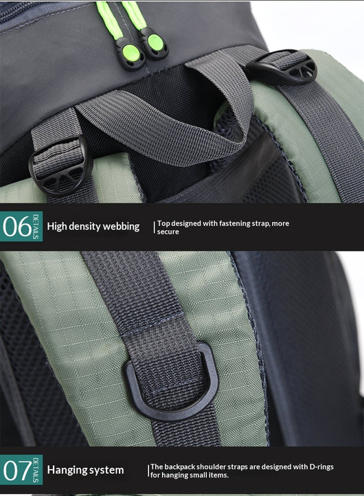 Mochila de Senderismo Profesional 70L Impermeable Multiuso para Camping y Viajes - Image 30