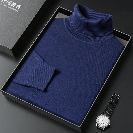 Suéter Cuello Alto para Hombre - Abrigo Básico Invierno Colores Sólidos - Image 10