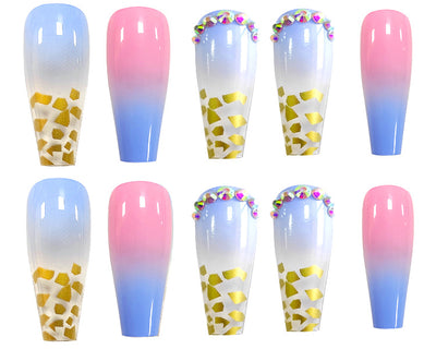 Stickers de Uñas con Diamantes Incrustados y Lámina Dorada - Image 10