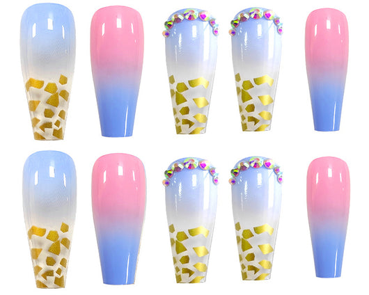 Stickers de Uñas con Diamantes Incrustados y Lámina Dorada - Image 10