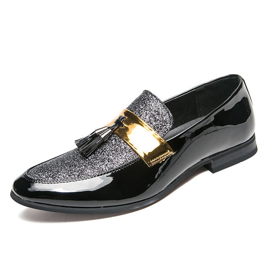 Zapatos de Cuero Ingleses Punta Afilada con Lentejuelas para Hombre - Talla Grande - Image 6