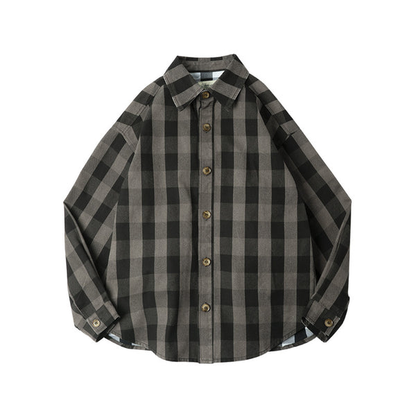 Camisa Abrigo Cuadros Retro Americana Hombre - Image 5