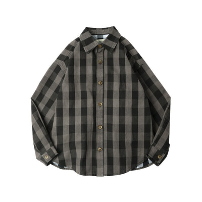 Camisa Abrigo Cuadros Retro Americana Hombre - Image 5