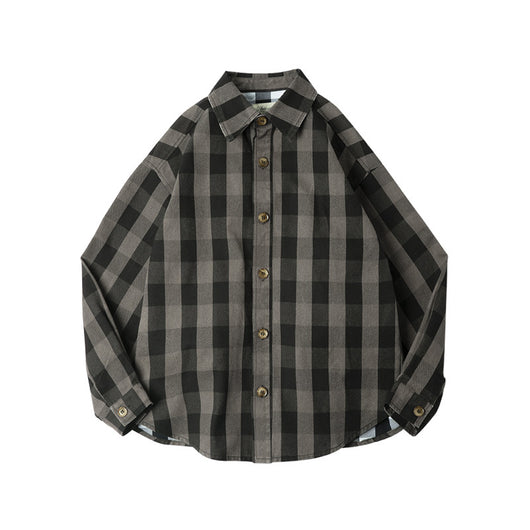 Camisa Abrigo Cuadros Retro Americana Hombre - Image 5