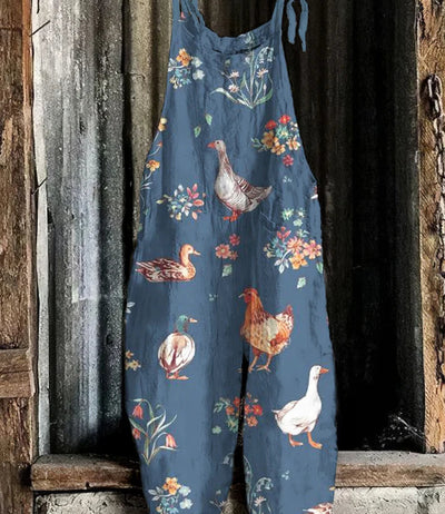 Jumpsuit Retro Estampado de Pierna Ancha para Mujer - Image 18