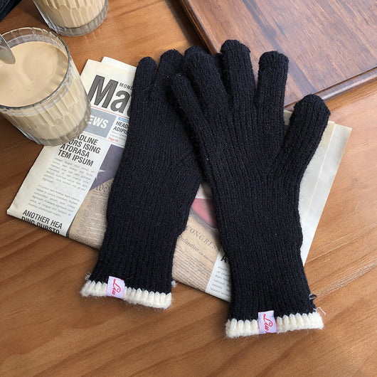 Guantes de Lana con Contraste de Colores y Dedos Separados - Image 26