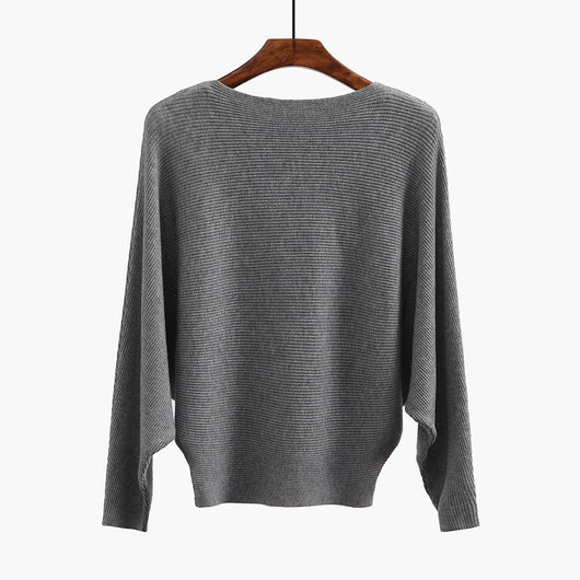 Suéter Tejido Holgado para Mujer - Blusa Cuello Redondo Manga Murciélago - Image 24