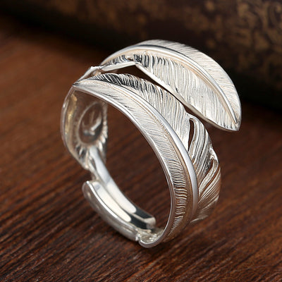 Anillo de Plata con Diseño de Pluma Vintage para Mujer - Image 12