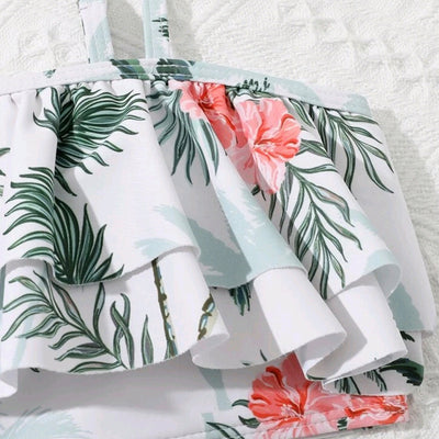Traje de Baño Infantil Tres Piezas con Falda Volante - Image 4