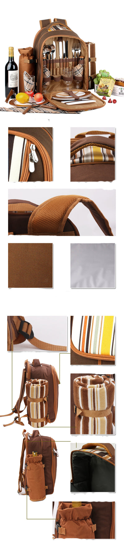 Set Completo de Bolsa Térmica para Picnic con Vajilla Portátil - Image 12