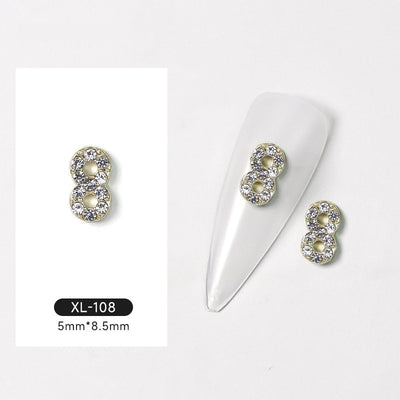 Joyas de Uñas 3D Explosión Dorado con Diamantes - Image 6