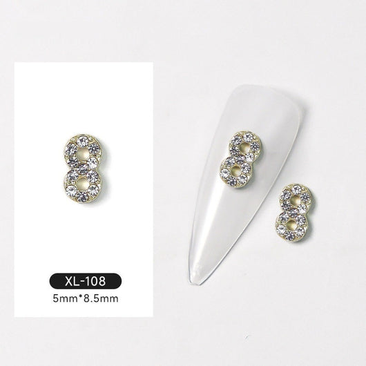 Joyas de Uñas 3D Explosión Dorado con Diamantes - Image 6