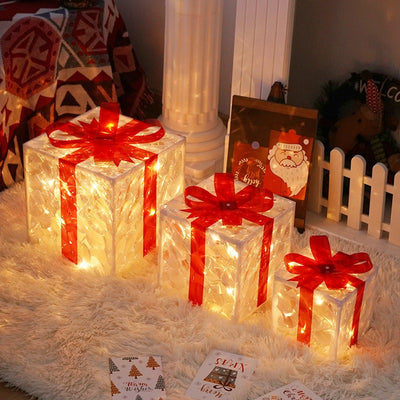 Set de 3 Cajas de Regalo Navideñas con Luces LED Decorativas - Image 3