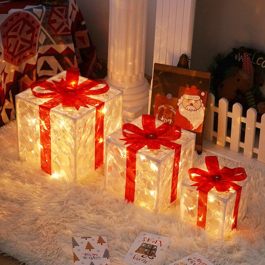 Set de 3 Cajas de Regalo Navideñas con Luces LED Decorativas - Image 3