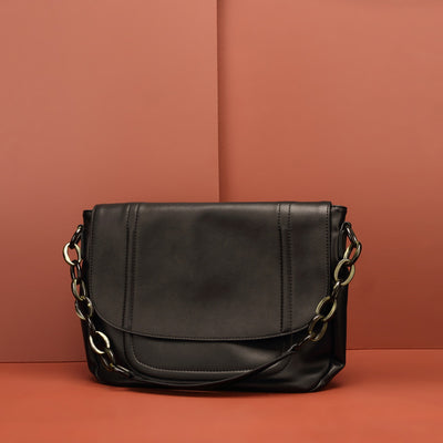 Bolso de Cuero Negro con Correa Ajustable - Image 9