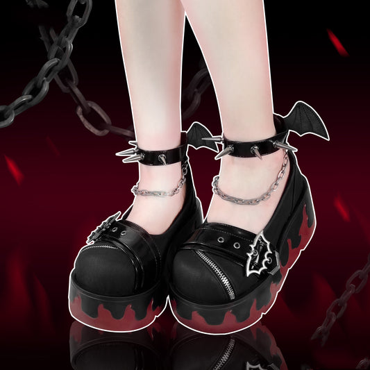Zapatos Gothic Y2K Plataforma Gruesa - Estilo Subcultura para Chicas Atrevidas - Image 2