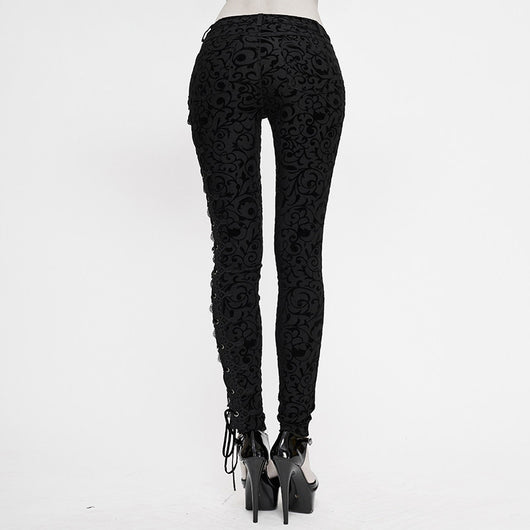 Leggings Góticos Mujer con Diseño Asimétrico y Cordones - Image 11