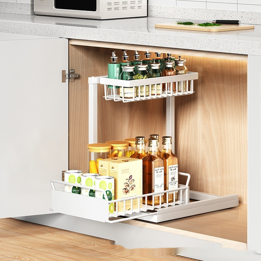 Organizador Extraíble para Fregadero con Estantes Ajustables y Almacenamiento Multiuso - Image 4