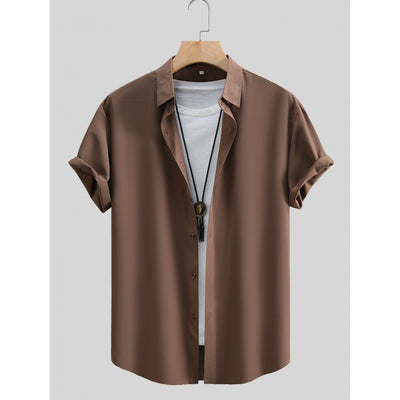 Camisa de Manga Corta Clásica para Hombre - Color Liso Verano - Image 4