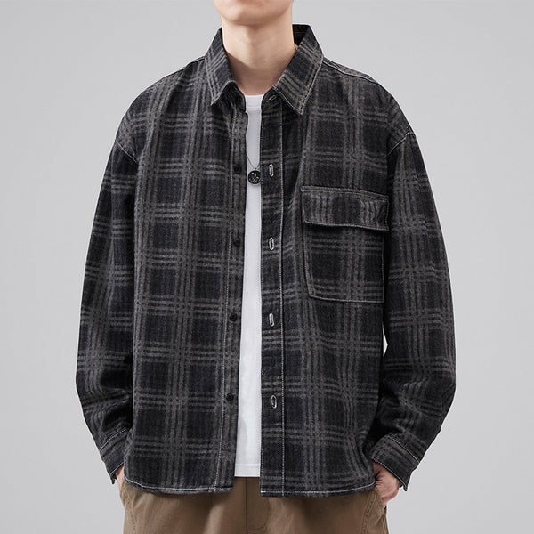 Camisa a Cuadros Otoñal para Hombre - Estilo Personalidad Fashion