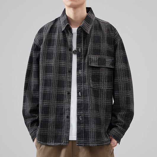 Camisa a Cuadros Otoñal para Hombre - Estilo Personalidad Fashion
