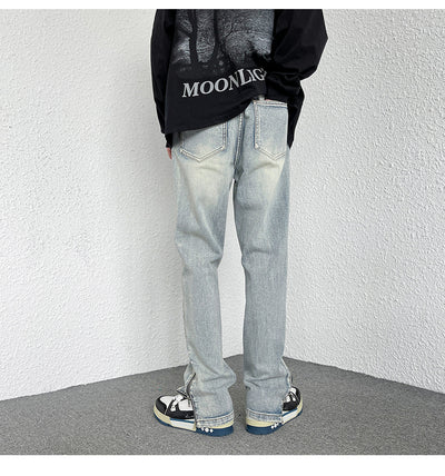 Jeans Rectos Holgados Estilo Hong Kong con Diseño de Cierre - Image 9
