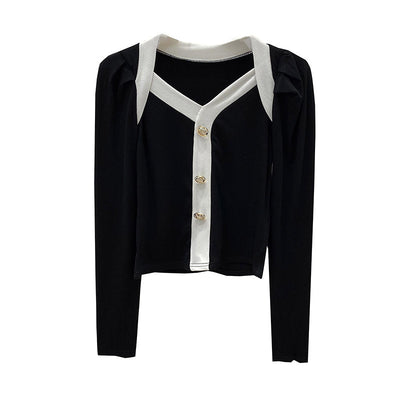 Blusa de Cuello V Manga Larga Ajustada - Image 7