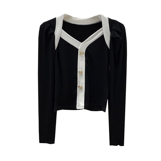 Blusa de Cuello V Manga Larga Ajustada - Image 7