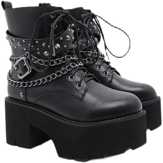 Botas Martin Plataforma con Tacón Grueso para Mujer - Image 2