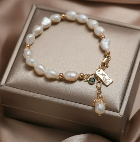 Pulsera de Perla Zircón Natural - Joyería de Lujo Moda Inspo - Image 4