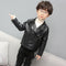 Chaqueta de Cuero Casual para Niños - Diseño Liso Moderno