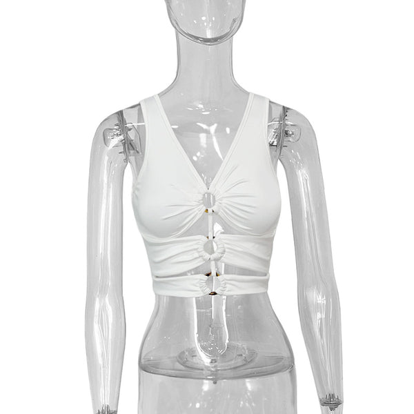 Blusa de Manga Larga con Recorte en Ombligo para Verano