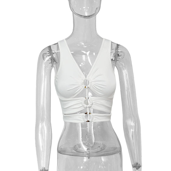 Blusa de Manga Larga con Recorte en Ombligo para Verano