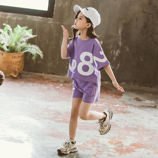 Conjunto Deportivo Niña Manga Corta - Cómodo y Versátil - Image 3