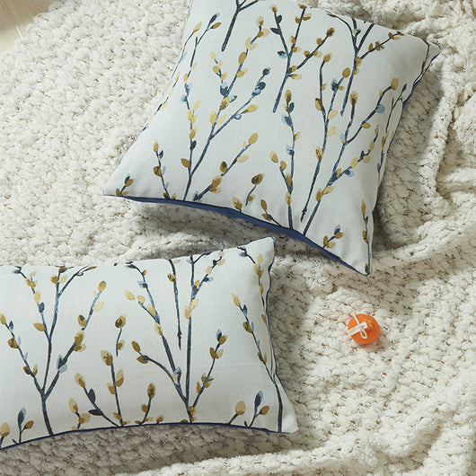 Funda de Almohada Floral con Hojas y Plantas - Image 3
