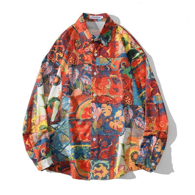 Camisa Estilo Hong Kong con Estampado Vintage y Efecto Óleo - Image 8