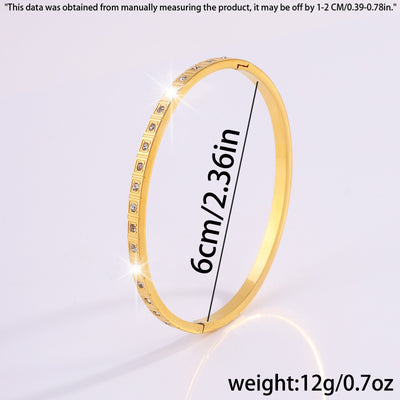Pulsera de Diamantes Cuadrados en Acero Inoxidable Europeo y Americano - Image 14