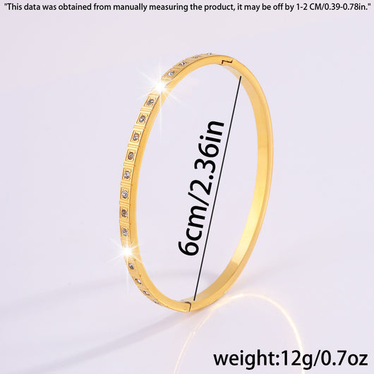Pulsera de Diamantes Cuadrados en Acero Inoxidable Europeo y Americano - Image 14