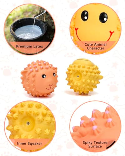 Juguetes Interactivos para Perros - Pelotas de Látex con Sonido Chirriante y Textura Espinuda - Image 3