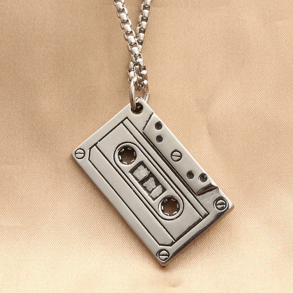Collar Colgante Geométrico Acero Titanio Vintage para Hombre