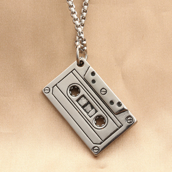 Collar Colgante Geométrico Acero Titanio Vintage para Hombre